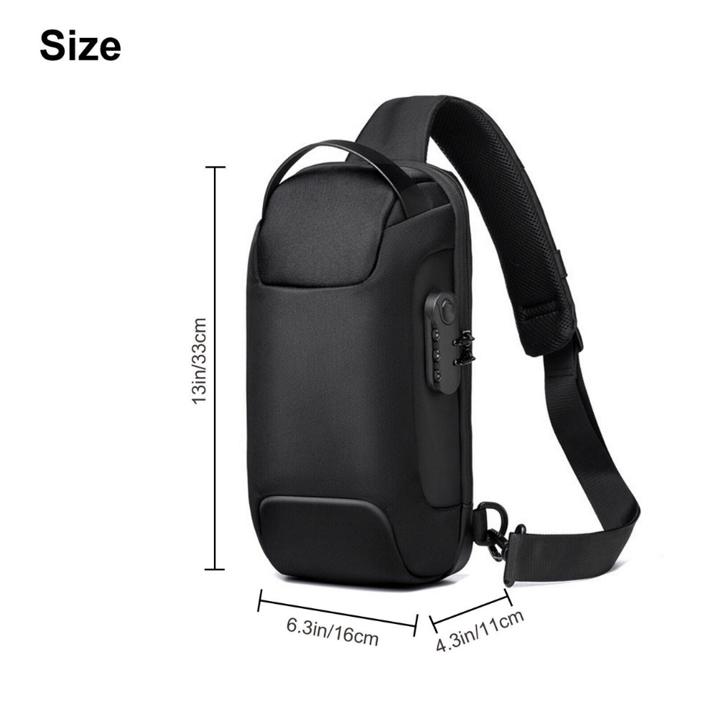Waterproof Anti-Theft Chest Bag Backpack USB