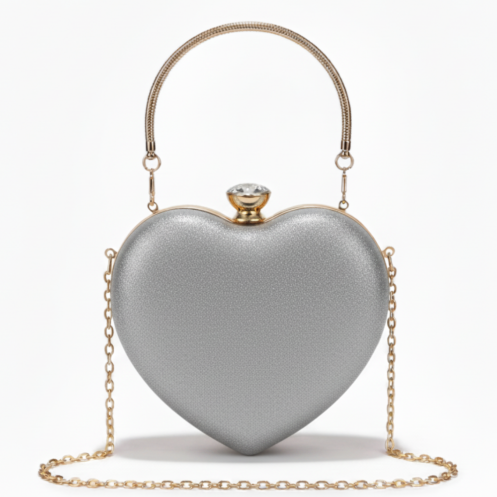 Shiny Heart Shape HandBag