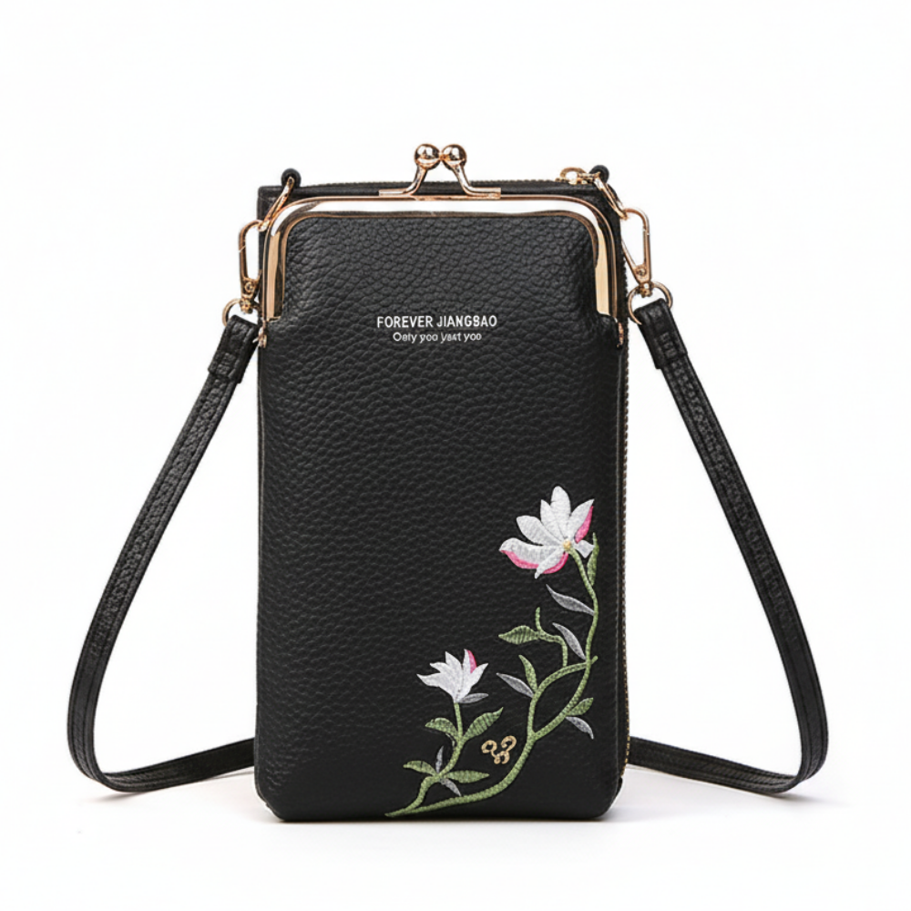Flower Embroidery Phone Bag