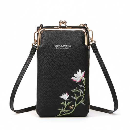 Flower Embroidery Phone Bag