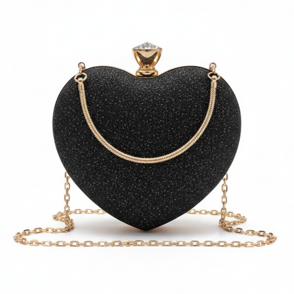 Shiny Heart Shape HandBag