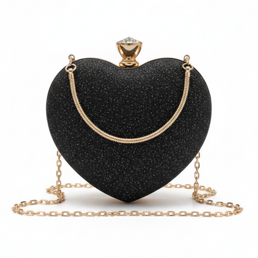 Shiny Heart Shape HandBag
