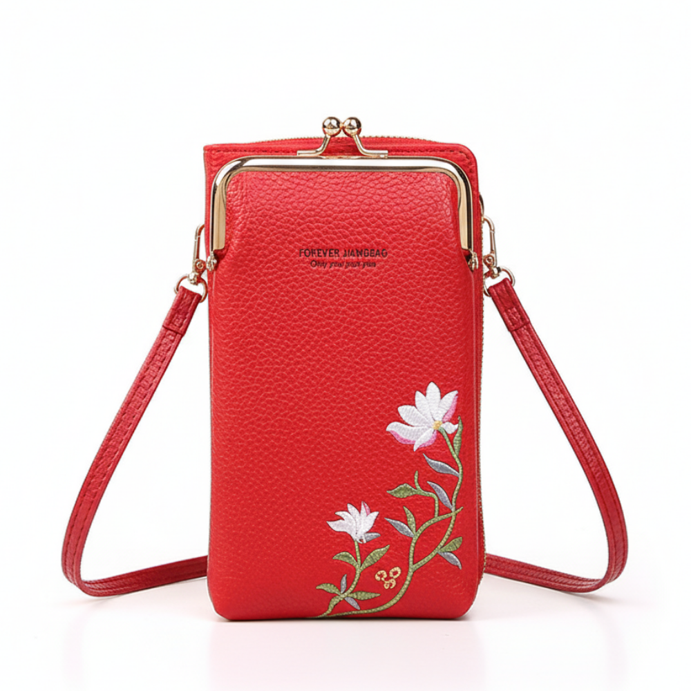 Flower Embroidery Phone Bag