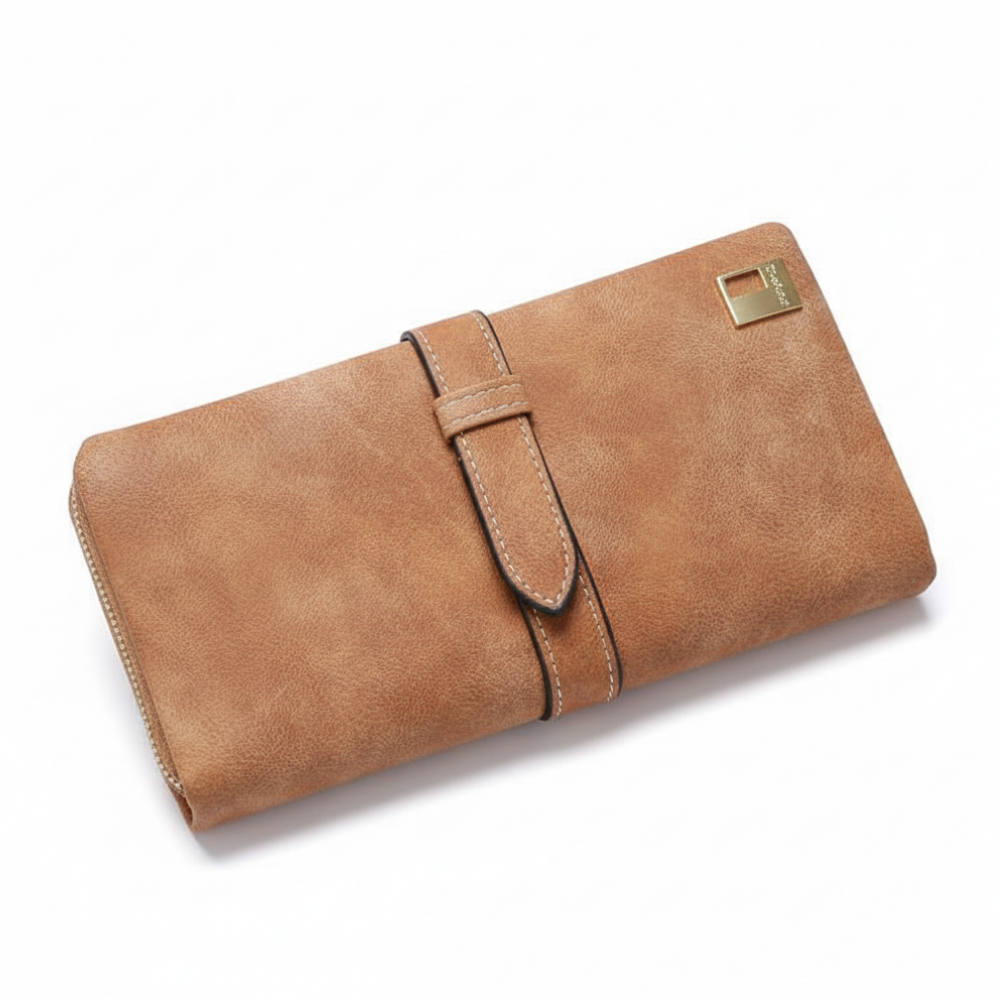 Leather Zipper Long Women Wallet