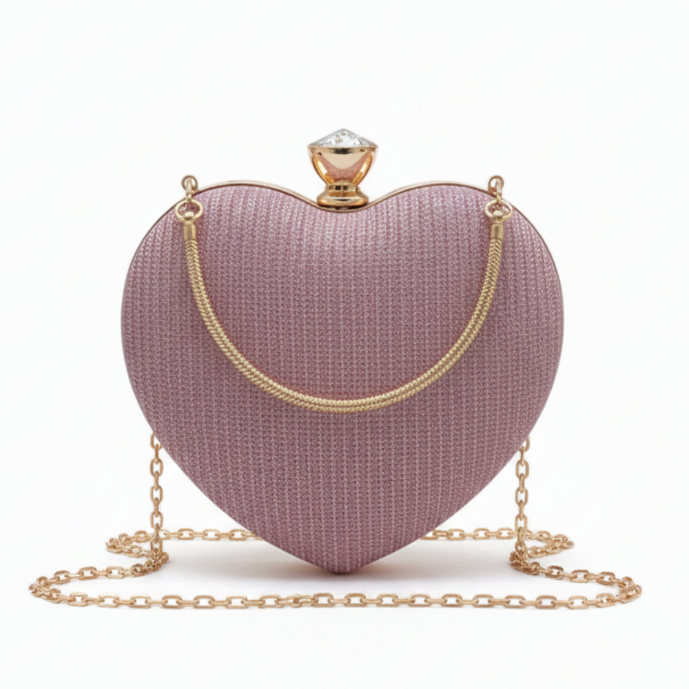 Shiny Heart Shape HandBag