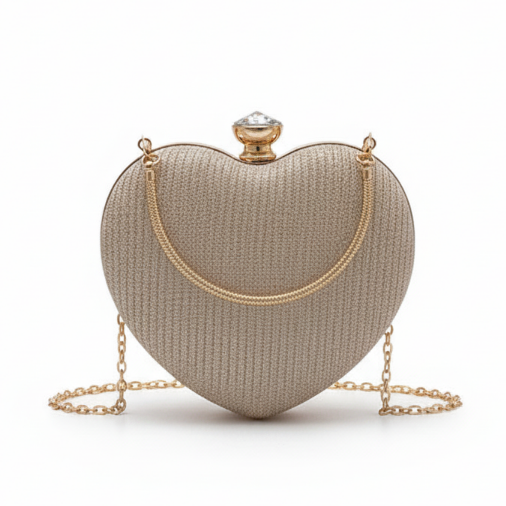 Shiny Heart Shape HandBag