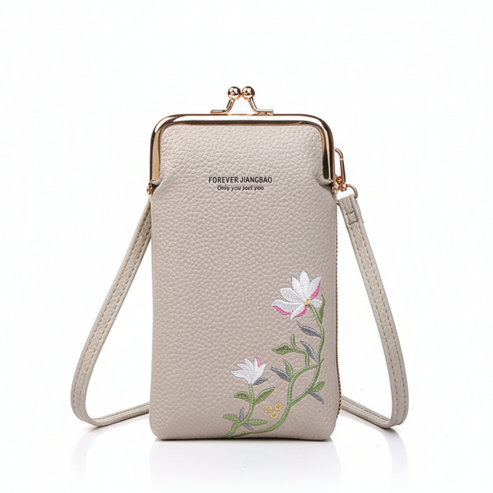 Flower Embroidery Phone Bag