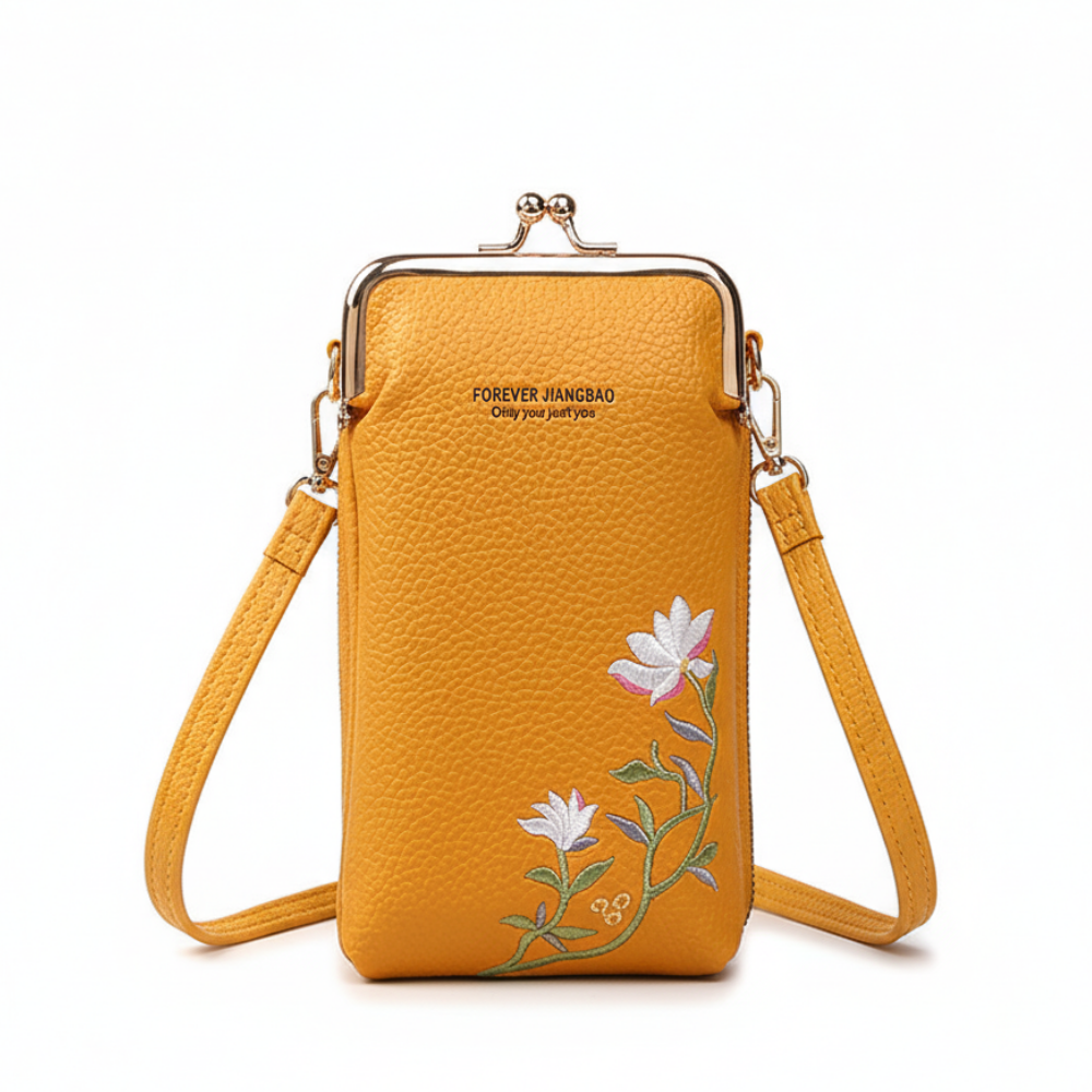 Flower Embroidery Phone Bag