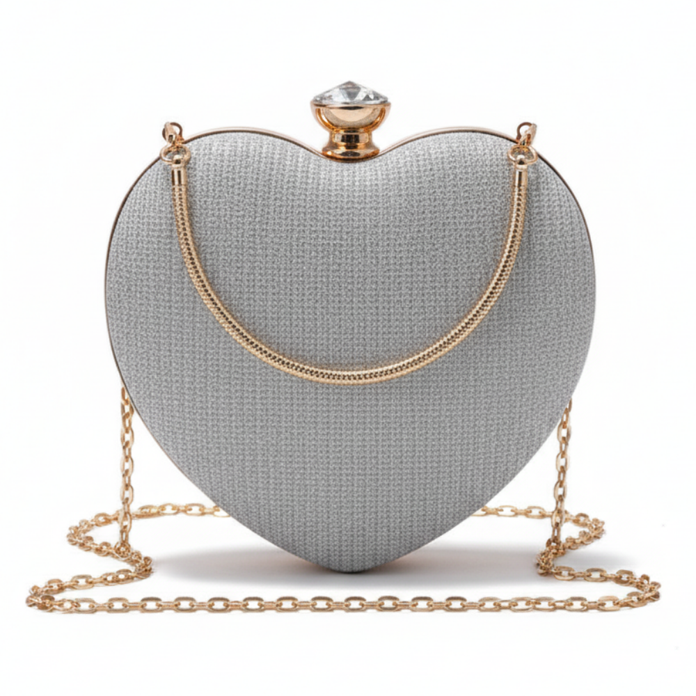 Shiny Heart Shape HandBag