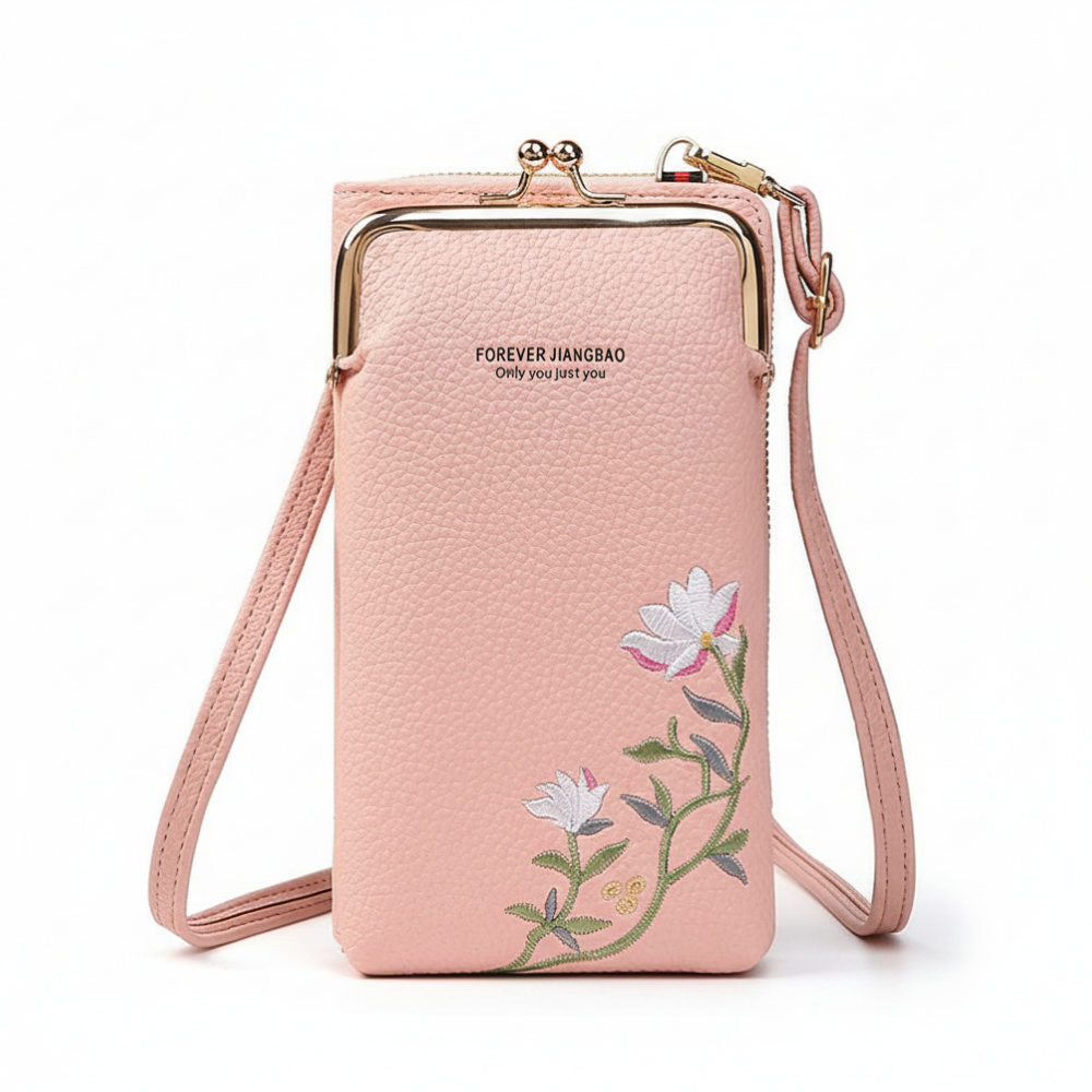 Flower Embroidery Phone Bag