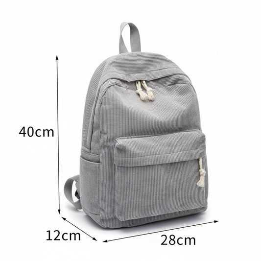 Corduroy Backpack Students Shoulder School Bags